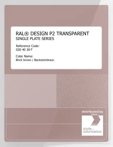 Artikelbild des Artikels “RAL® PLASTICS P2 OPAQUE SINGLE PLATE 030 40 30 TRANSPARENT Brick brown / Backsteinbraun “