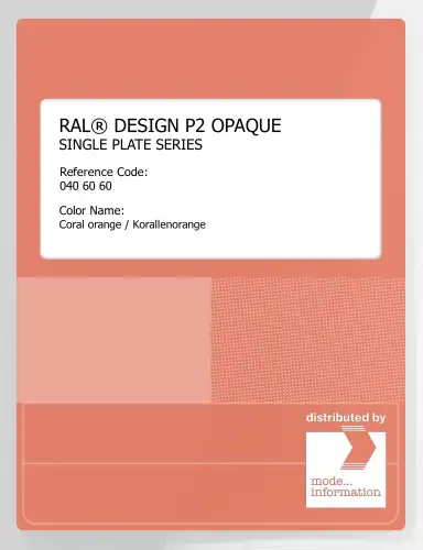 Artikelbild des Artikels “RAL® PLASTICS P2 OPAQUE SINGLE PLATE 040 60 60 Coral orange / Korallenorange “