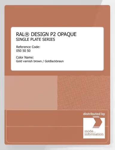 Artikelbild des Artikels “RAL® PLASTICS P2 OPAQUE SINGLE PLATE 050 50 50 Gold varnish brown / Goldlackbraun “