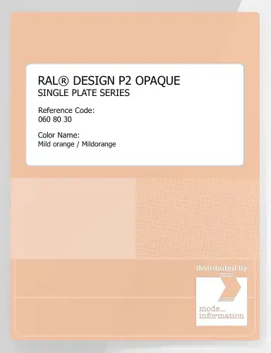 Artikelbild des Artikels “RAL® PLASTICS P2 OPAQUE SINGLE PLATE 060 80 30 Mild orange / Mildorange “