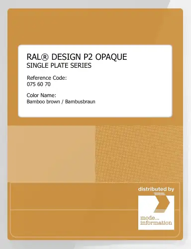 Artikelbild des Artikels “RAL® PLASTICS P2 OPAQUE SINGLE PLATE 075 60 70 Bamboo brown / Bambusbraun “