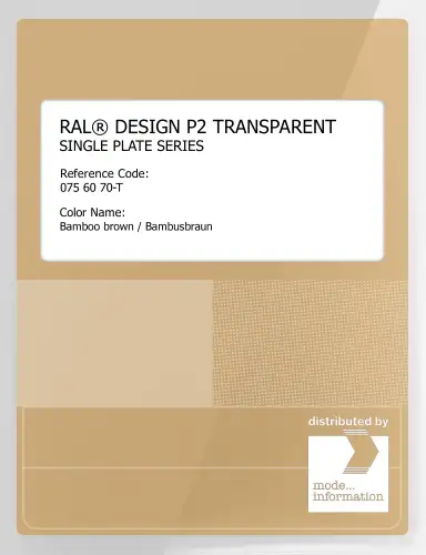 Artikelbild des Artikels “RAL® PLASTICS P2 OPAQUE SINGLE PLATE 075 60 70 TRANSPARENT Bamboo brown / Bambusbraun “