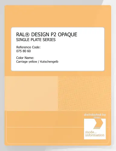 Artikelbild des Artikels “RAL® PLASTICS P2 OPAQUE SINGLE PLATE 075 80 60 Carriage yellow / Kutschengelb “