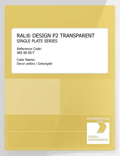 Artikelbild des Artikels “RAL® PLASTICS P2 OPAQUE SINGLE PLATE 085 80 85 TRANSPARENT Decor yellow / Dekorgelb “