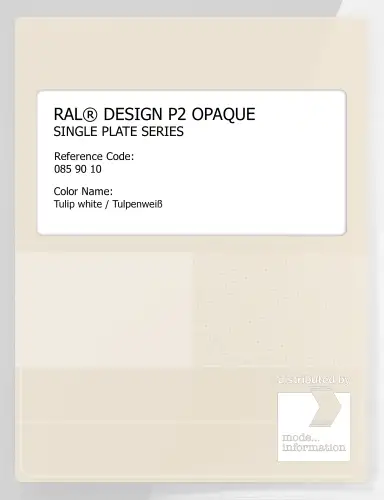Artikelbild des Artikels “RAL® PLASTICS P2 OPAQUE SINGLE PLATE 085 90 10 Tulip white / Tulpenweiß “