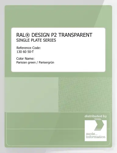 Artikelbild des Artikels “RAL® PLASTICS P2 OPAQUE SINGLE PLATE 130 60 50 TRANSPARENT Parisian green / Parisergrün “