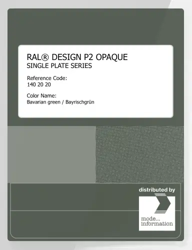 Artikelbild des Artikels “RAL® PLASTICS P2 OPAQUE SINGLE PLATE 140 20 20 Bavarian green / Bayrischgrün “