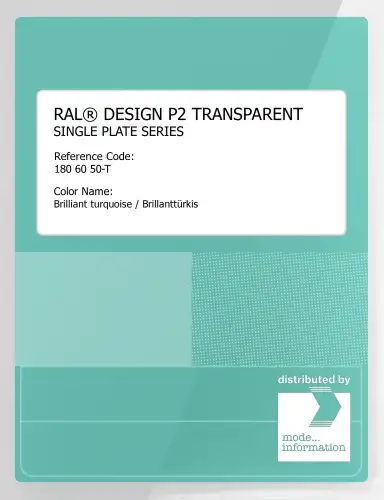 Artikelbild des Artikels “RAL® PLASTICS P2 OPAQUE SINGLE PLATE 180 60 50 TRANSPARENT Brilliant turquoise / Brillanttürkis “
