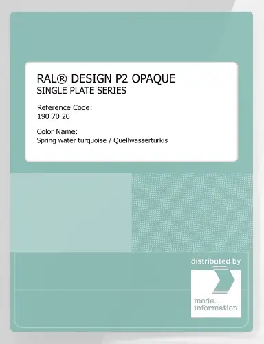 Artikelbild des Artikels “RAL® PLASTICS P2 OPAQUE SINGLE PLATE 190 70 20 Spring water turquoise / Quellwassertürkis “