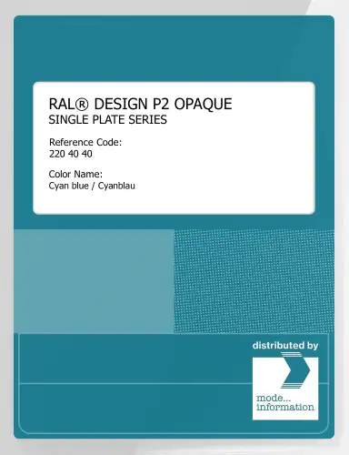 Artikelbild des Artikels “RAL® PLASTICS P2 OPAQUE SINGLE PLATE 220 40 40 Cyan blue / Cyanblau “