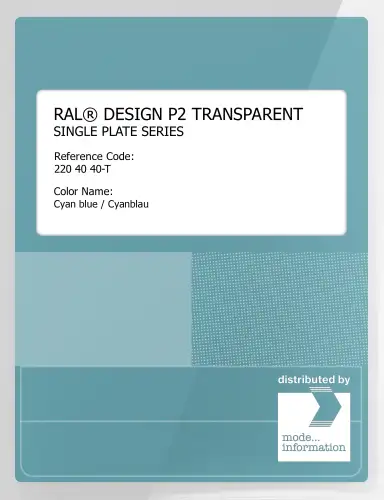 Artikelbild des Artikels “RAL® PLASTICS P2 OPAQUE SINGLE PLATE 220 40 40 TRANSPARENT Cyan blue / Cyanblau “