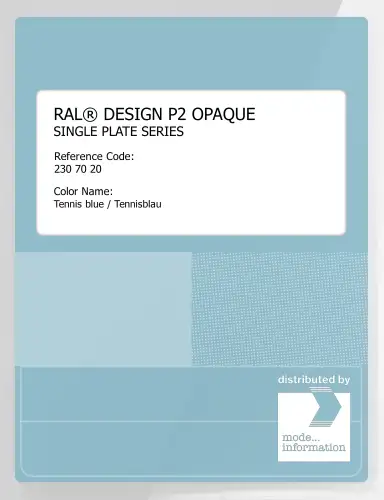 Artikelbild des Artikels “RAL® PLASTICS P2 OPAQUE SINGLE PLATE 230 70 20 Tennis blue / Tennisblau “