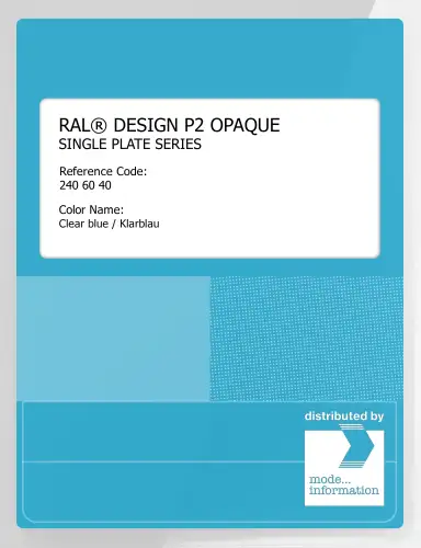 Artikelbild des Artikels “RAL® PLASTICS P2 OPAQUE SINGLE PLATE 240 60 40 Clear blue / Klarblau “