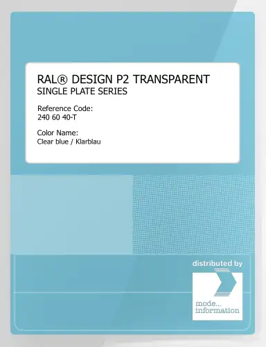 Artikelbild des Artikels “RAL® PLASTICS P2 OPAQUE SINGLE PLATE 240 60 40 TRANSPARENT Clear blue / Klarblau “