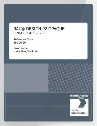 Artikelbild des Artikels “RAL® PLASTICS P2 OPAQUE SINGLE PLATE 260 20 20 Halite blue / Halitblau “