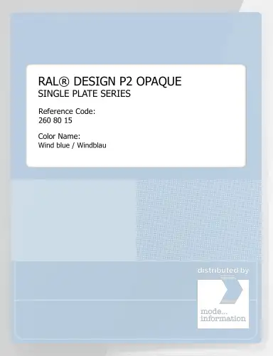 Artikelbild des Artikels “RAL® PLASTICS P2 OPAQUE SINGLE PLATE 260 80 15 Wind blue / Windblau “