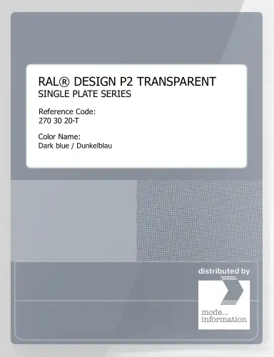 Artikelbild des Artikels “RAL® PLASTICS P2 OPAQUE SINGLE PLATE 270 30 20 TRANSPARENT Dark blue / Dunkelblau “