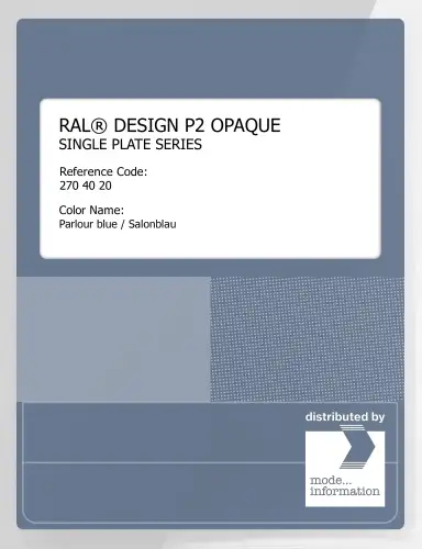 Artikelbild des Artikels “RAL® PLASTICS P2 OPAQUE SINGLE PLATE 270 40 20 Parlour blue / Salonblau “
