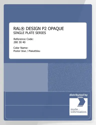Artikelbild des Artikels “RAL® PLASTICS P2 OPAQUE SINGLE PLATE 280 30 40 Poster blue / Plakatblau “