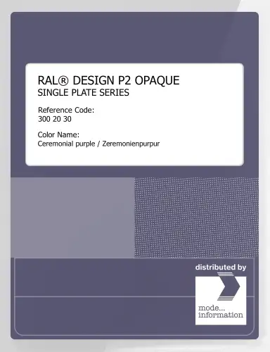 Artikelbild des Artikels “RAL® PLASTICS P2 OPAQUE SINGLE PLATE 300 20 30 Ceremonial purple / Zeremonienpurpur “