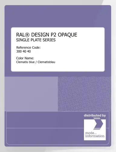 Artikelbild des Artikels “RAL® PLASTICS P2 OPAQUE SINGLE PLATE 300 40 40 Clematis blue / Clematisblau “