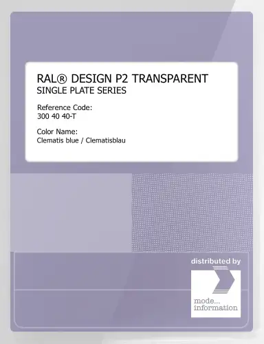 Artikelbild des Artikels “RAL® PLASTICS P2 OPAQUE SINGLE PLATE 300 40 40 TRANSPARENT Clematis blue / Clematisblau “