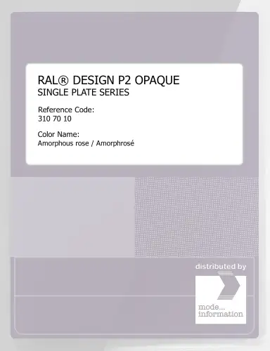 Artikelbild des Artikels “RAL® PLASTICS P2 OPAQUE SINGLE PLATE 310 70 10 Amorphous rose / Amorphrosé “