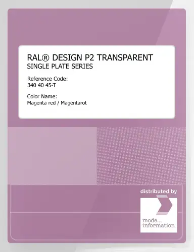 Artikelbild des Artikels “RAL® PLASTICS P2 OPAQUE SINGLE PLATE 340 40 45 TRANSPARENT Magenta red / Magentarot “
