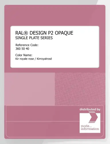Artikelbild des Artikels “RAL® PLASTICS P2 OPAQUE SINGLE PLATE 360 50 40 Kir royale rose / Kirroyalrosé “