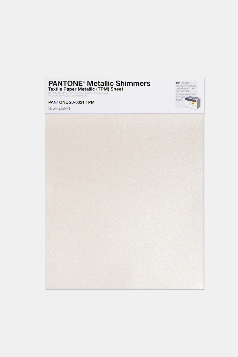 Product image 1 of the product “PANTONE® METALLIC SHIMMERS SHEET 20-0021 TPM Silver-plated ”