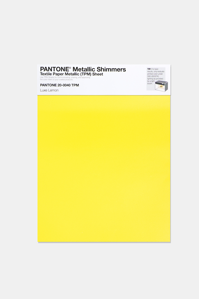 Product image 1 of the product “PANTONE® METALLIC SHIMMERS SHEET 20-0040 TPM Luxe Lemon ”