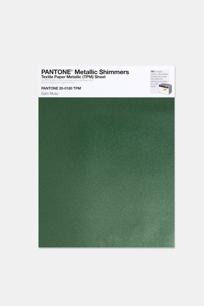 Product image 1 of the product “PANTONE® METALLIC SHIMMERS SHEET 20-0180 TPM Satin Moss ”