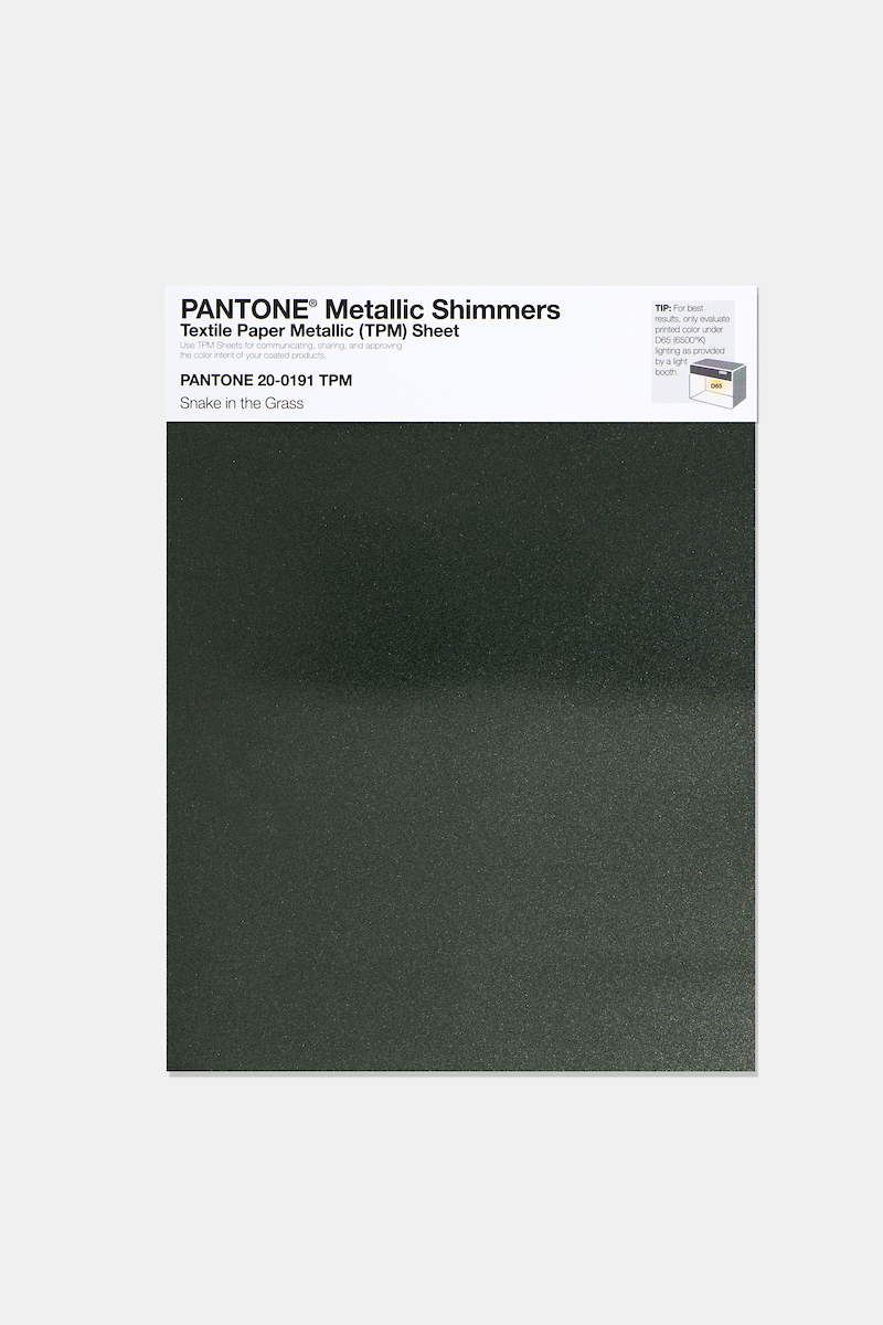 Product image 1 of the product “PANTONE® METALLIC SHIMMERS SHEET 20-0191 TPM Snake in the Grass ”