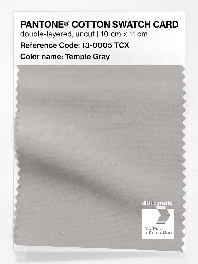 Product image 1 of the product “PANTONE® COTTON SWATCH CARD 13-0005 TCX Temple Gray ”