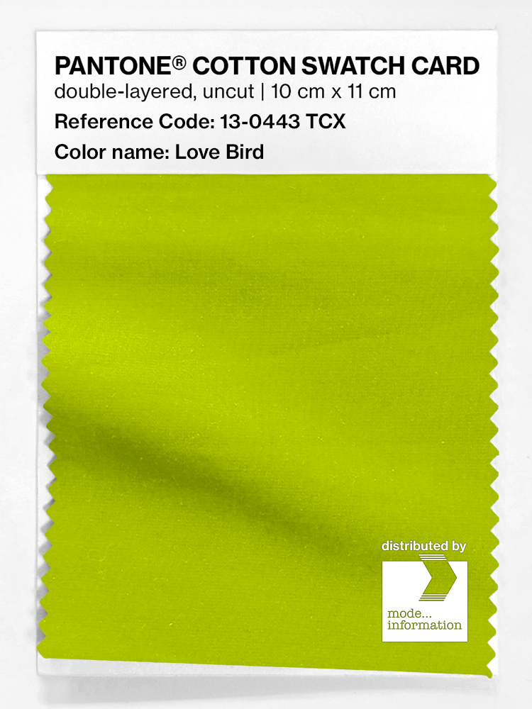 Product image 1 of the product “PANTONE® COTTON SWATCH CARD 13-0443 TCX Love Bird ”