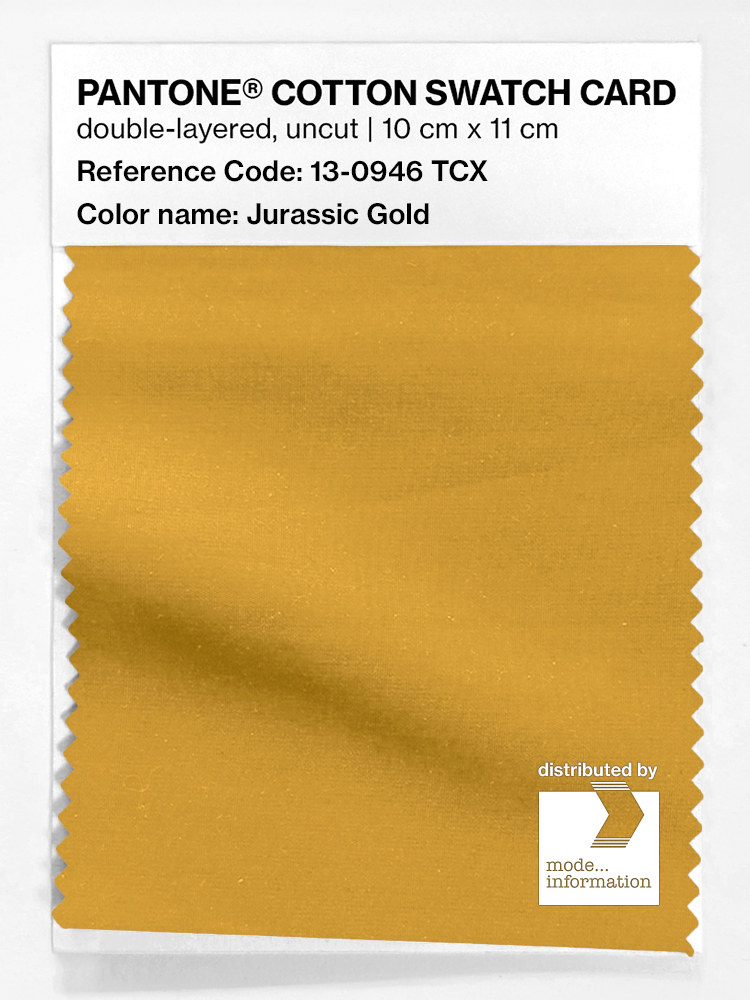 Product image 1 of the product “PANTONE® COTTON SWATCH CARD 13-0946 TCX Jurassic Gold ”