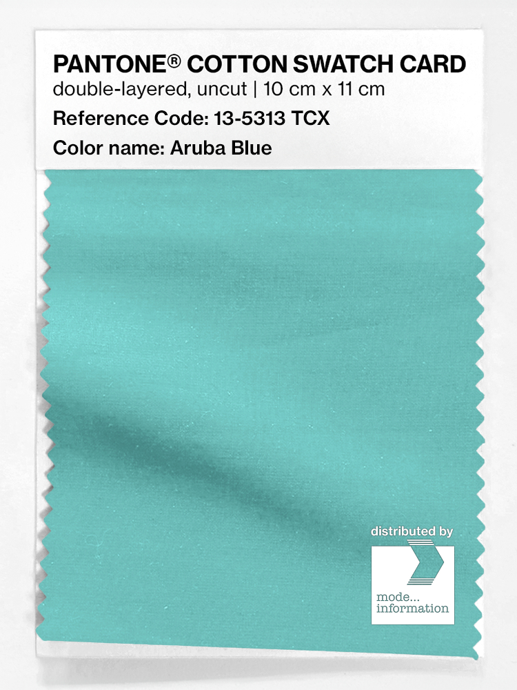 Product image 1 of the product “PANTONE® COTTON SWATCH CARD 13-5313 TCX Aruba Blue ”
