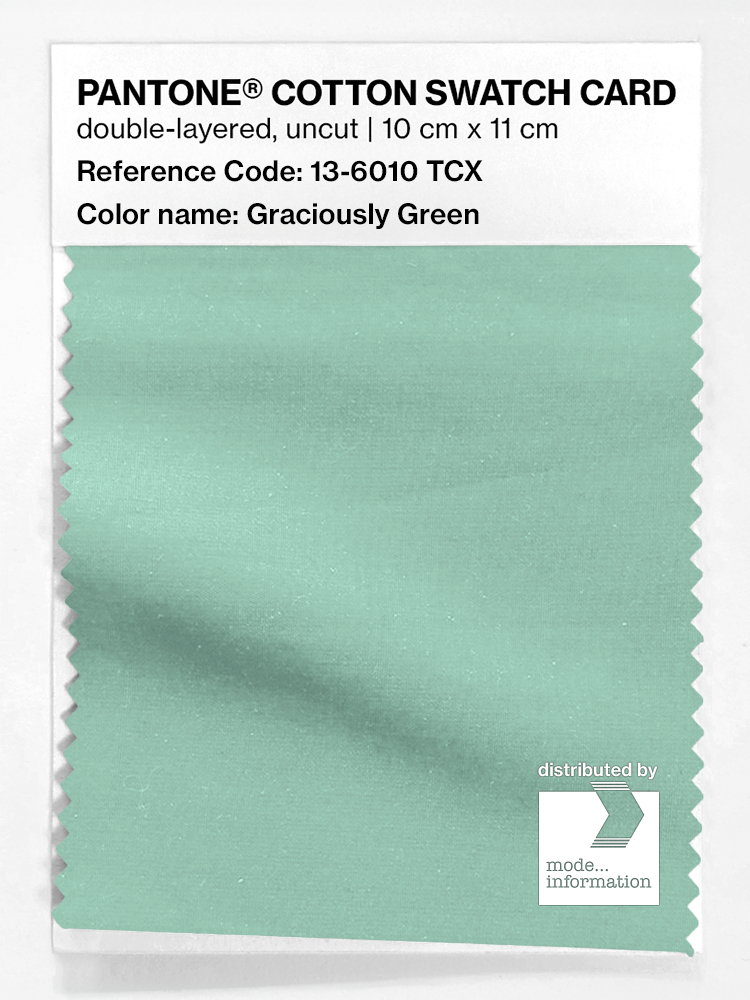 Product image 1 of the product “PANTONE® COTTON SWATCH CARD 13-6010 TCX Graciously Green ”