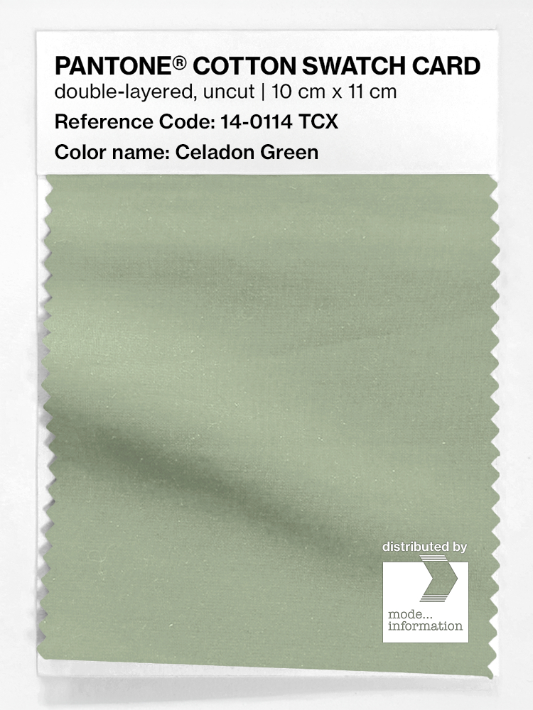 Product image 1 of the product “PANTONE® COTTON SWATCH CARD 14-0114 TCX Celadon Green ”