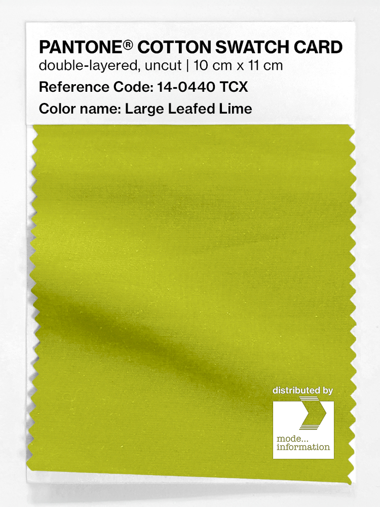 Product image 1 of the product “PANTONE® COTTON SWATCH CARD 14-0440 TCX Large Leafed Lime ”