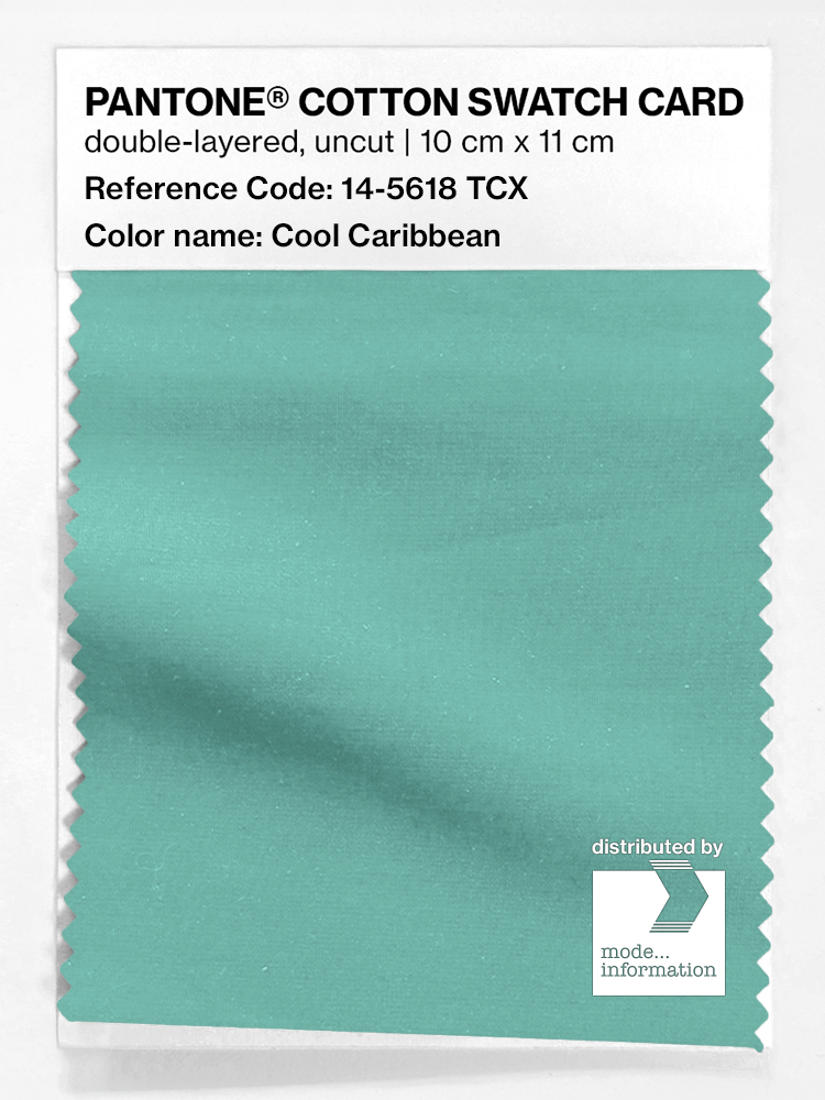 Product image 1 of the product “PANTONE® COTTON SWATCH CARD 14-5618 TCX Cool Caribbean ”