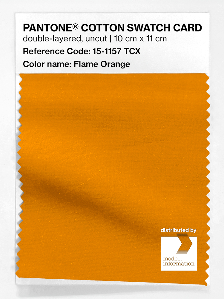 Product image 1 of the product “PANTONE® COTTON SWATCH CARD 15-1157 TCX Flame Orange ”