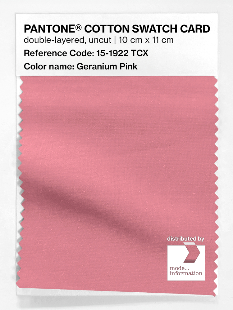 Product image 1 of the product “PANTONE® COTTON SWATCH CARD 15-1922 TCX Geranium Pink ”