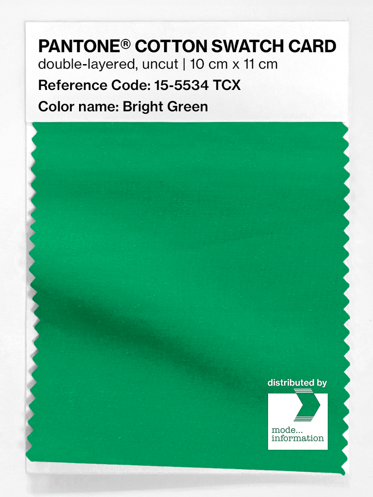 Product image 1 of the product “PANTONE® COTTON SWATCH CARD 15-5534 TCX Bright Green ”