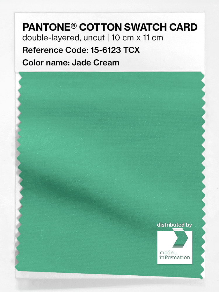 Product image 1 of the product “PANTONE® COTTON SWATCH CARD 15-6123 TCX Jade Cream ”