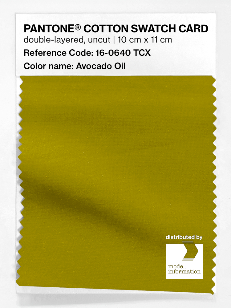 Product image 1 of the product “PANTONE® COTTON SWATCH CARD 16-0640 TCX Avocado Oil ”