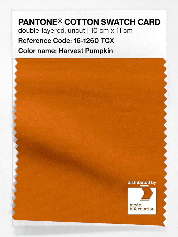 Product image 1 of the product “PANTONE® COTTON SWATCH CARD 16-1260 TCX Harvest Pumpkin ”