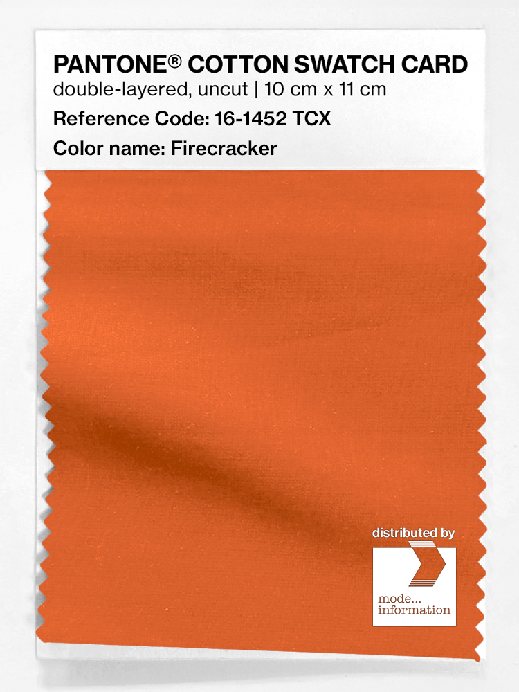 Product image 1 of the product “PANTONE® COTTON SWATCH CARD 16-1452 TCX Firecracker ”