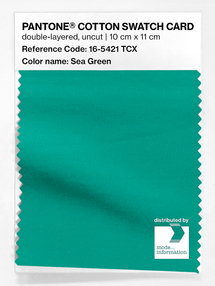 Product image 1 of the product “PANTONE® COTTON SWATCH CARD 16-5421 TCX Sea Green ”