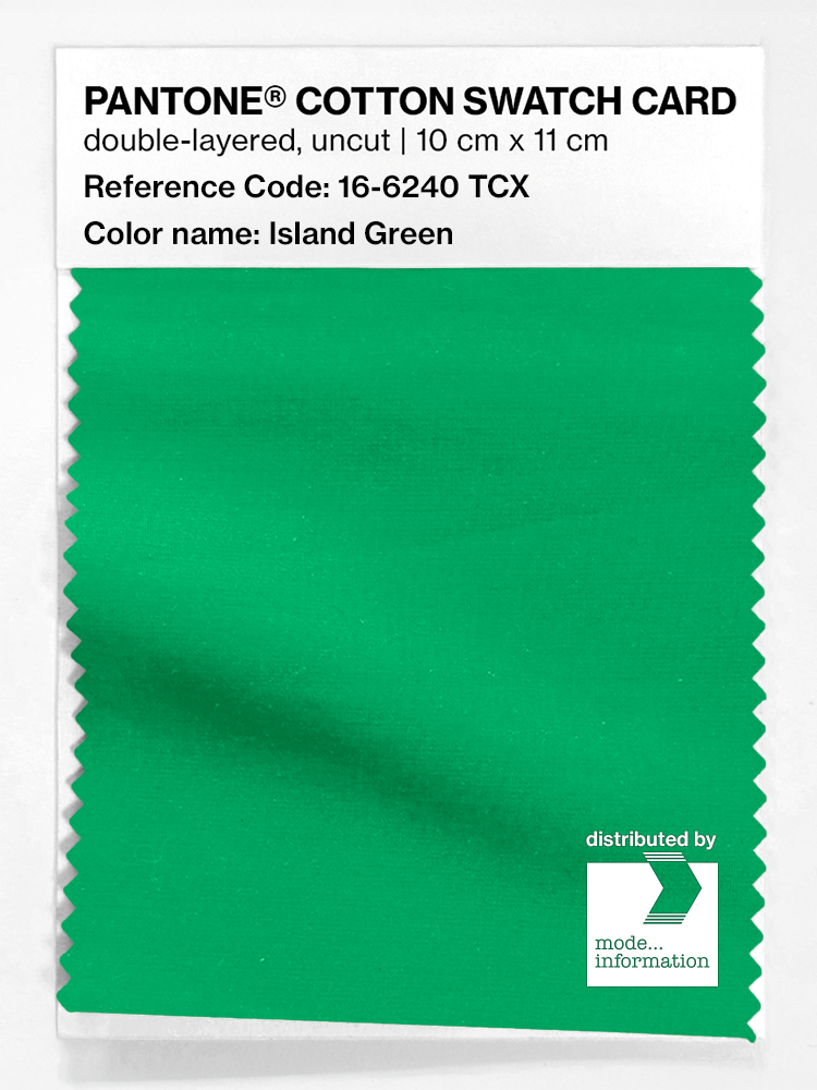 Product image 1 of the product “PANTONE® COTTON SWATCH CARD 16-6240 TCX Island Green ”